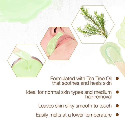 GiGi Tea Tree Creme Hair Removal Soft Wax with Soothing Formula, ...