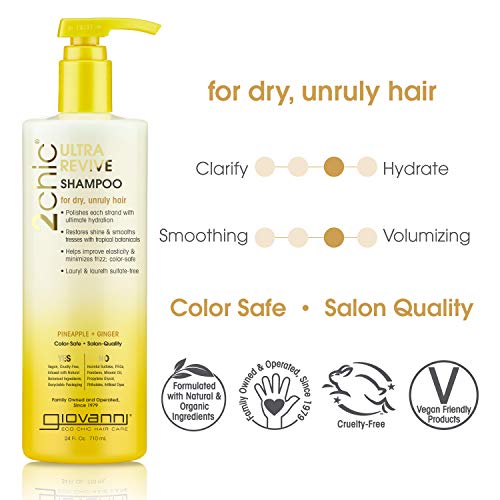 GIOVANNI Ultra Revive Shampoo, 24 oz. Pineapple & Ginger to Moist...