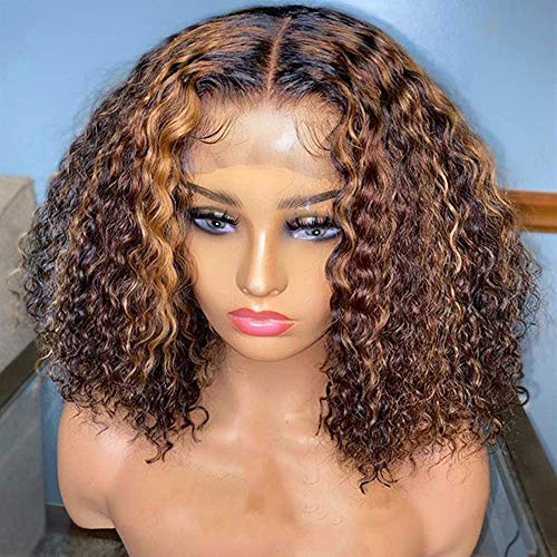Ombre Brown Blonde Highlights Colored Curly Wave Brazilian Virgin...