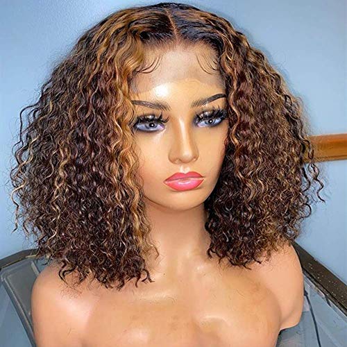 Ombre Brown Blonde Highlights Colored Curly Wave Brazilian Virgin...