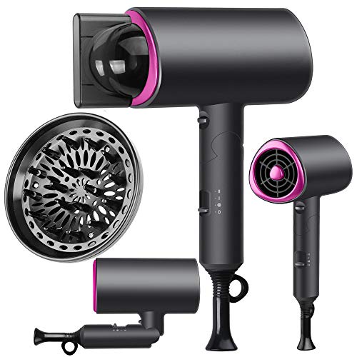 Ionic Hair Dryer with Diffuser,Lightweight Blow Dryer for Travel,...