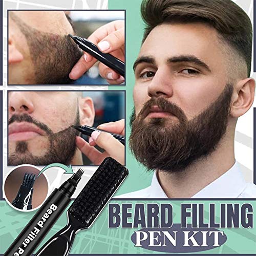 2 Packs Beard Pencil Filler Black with Brush and Beard Styling ...