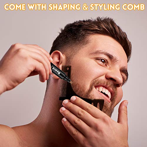 2 Packs Beard Pencil Filler Black with Brush and Beard Styling ...