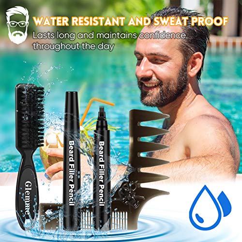 2 Packs Beard Pencil Filler Black with Brush and Beard Styling ...