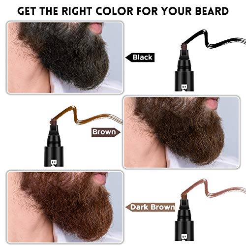 2 Packs Beard Pencil Filler Black with Brush and Beard Styling ...