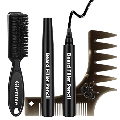 2 Packs Beard Pencil Filler Black with Brush and Beard Styling ...
