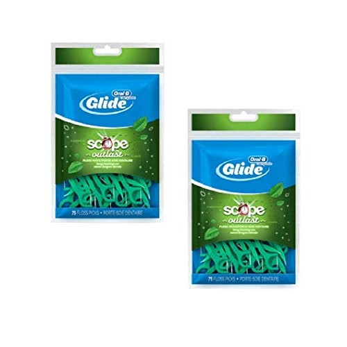 Glide Dental Floss Picks Plus Scope Outlast, Long Lasting Mint, 7...