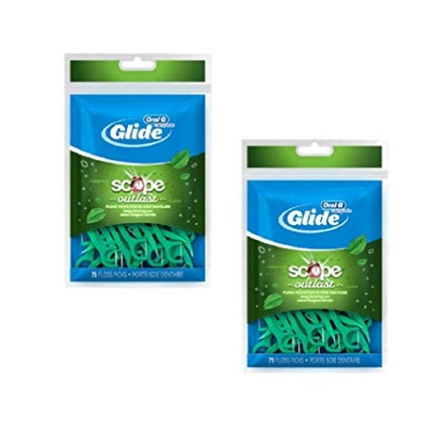Glide Dental Floss Picks Plus Scope Outlast, Long Lasting Mint, 7...