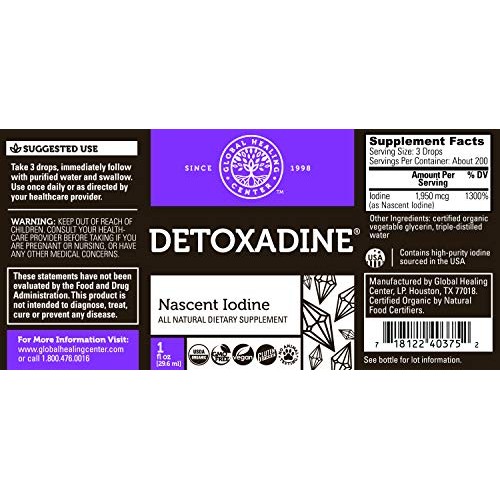 Global Healing Center Detoxadine, Organic Nascent Liquid Iodine S...