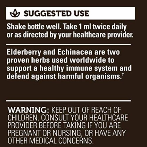 Global Healing USDA Organic Elderberry & Echinacea Liquid Supplem...