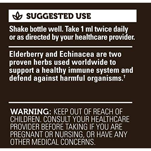 Global Healing USDA Organic Elderberry & Echinacea Liquid Supplem...