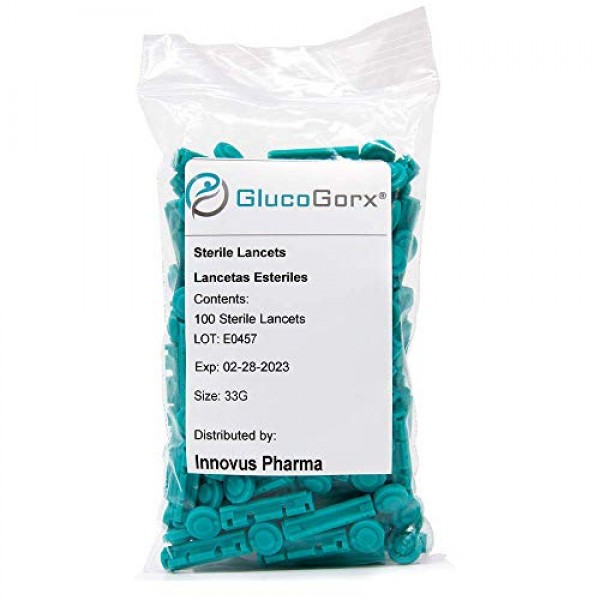 GlucoGorx Sterile Lancets - Provides Safe Twist Top Teal Lancet ...