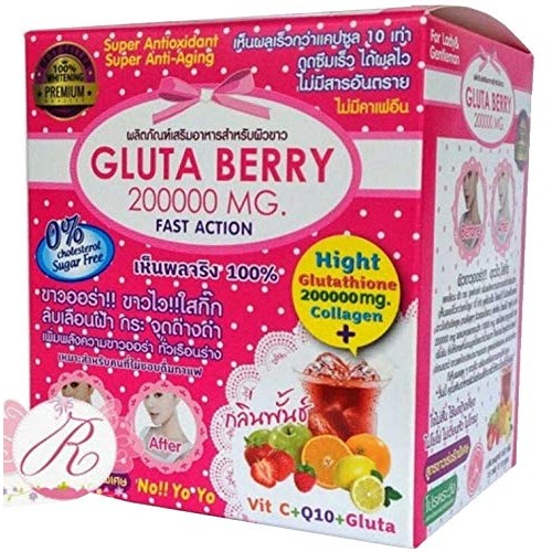2Box X 20Pack Glutathione GSH 200000mg Berry Drinking Powder Fa...