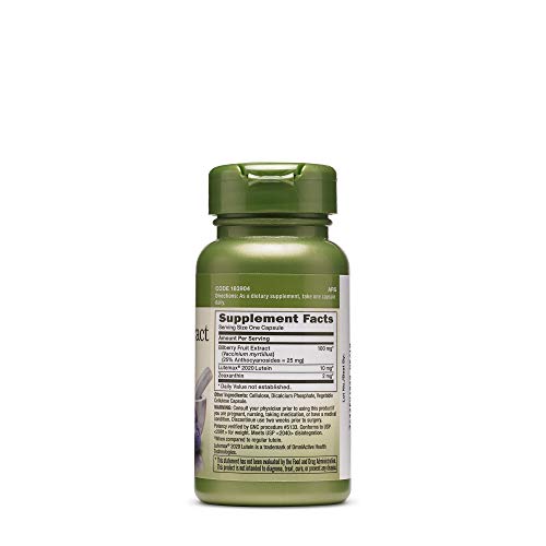 GNC Herbal Plus Bilberry Extract and Lutein, 60 Capsules, Herbs, ...