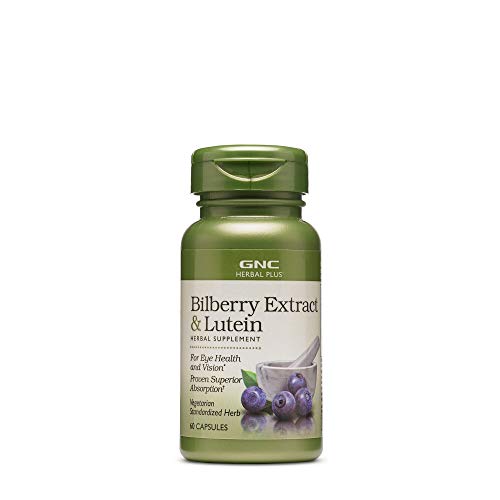 GNC Herbal Plus Bilberry Extract and Lutein, 60 Capsules, Herbs, ...
