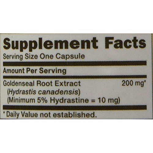 GNC Herbal Plus Goldenseal Root Extract 200mg, 50 Capsules, Suppo...