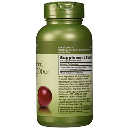 GNC Herbal Plus Grape Seed Extract, 300 mg | Provides Antioxidant...