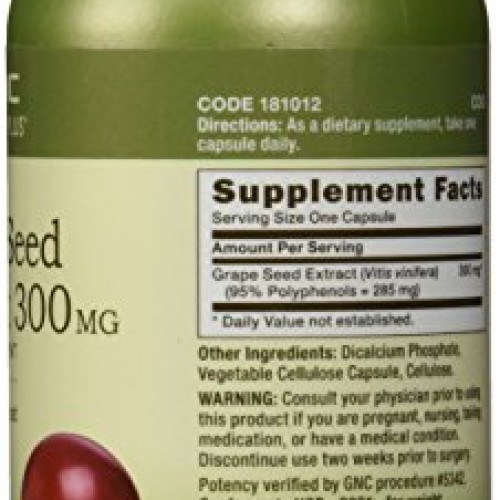 GNC Herbal Plus Grape Seed Extract, 300 mg | Provides Antioxidant...