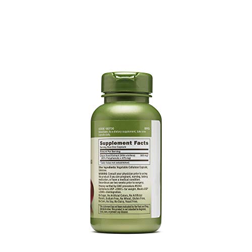 GNC Herbal Plus Grape Seed Extract 500mg - Extra Strength, 60 Cap...