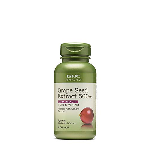 GNC Herbal Plus Grape Seed Extract 500mg - Extra Strength, 60 Cap...