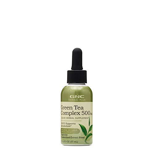 GNC Herbal Plus Green Tea Complex Liquid Dropper 2oz, Supports Me...