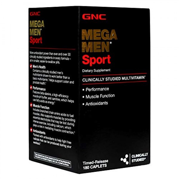 GNC Mega Men Sport Daily Multivitamin For Performance, Muscle ...