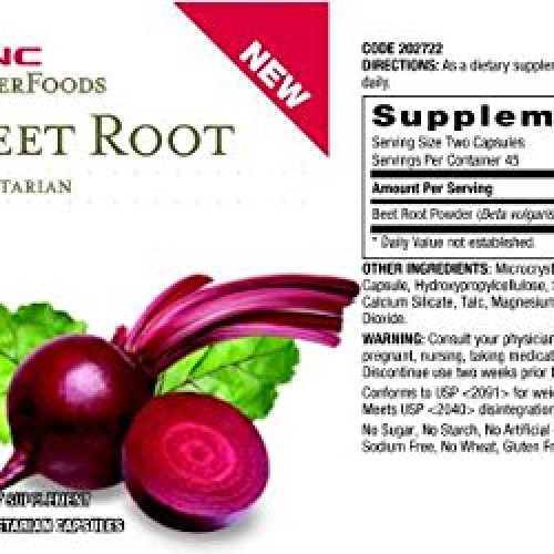 GNC SuperFoods Beet Root, 90 Capsules, Helps Lower Blood Pressure