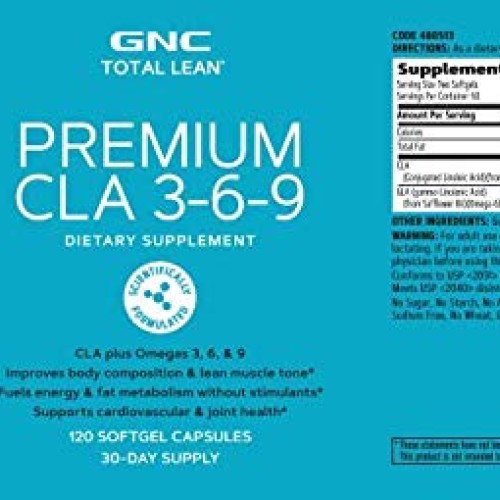 GNC Total Lean Premium CLA 3-6-9 | Improves Body Composition & Mu...