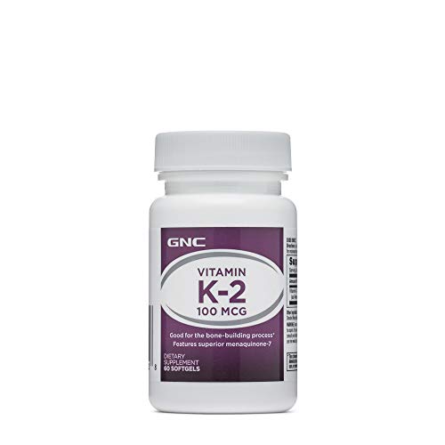 GNC Vitamin K-2 100mcg, 60 Softgels, Good for The Bone-Building P...