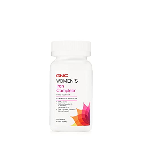GNC Womens Iron Complete Multivitamin, 60 Caplets, Enhances Abil...