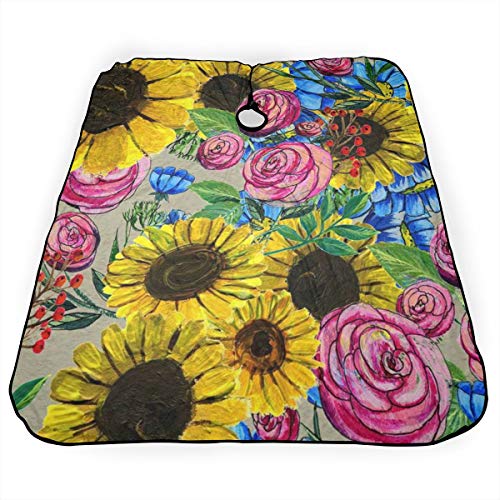 Watercolor Sunflower Salon Hair Cut Hairdressing Hairdresser Wate...