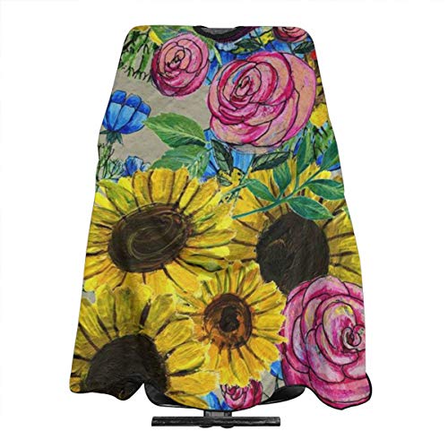 Watercolor Sunflower Salon Hair Cut Hairdressing Hairdresser Wate...