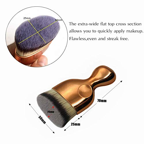 Angled Flat Foundation Brush High Density Face Body Kabuki Makeup...