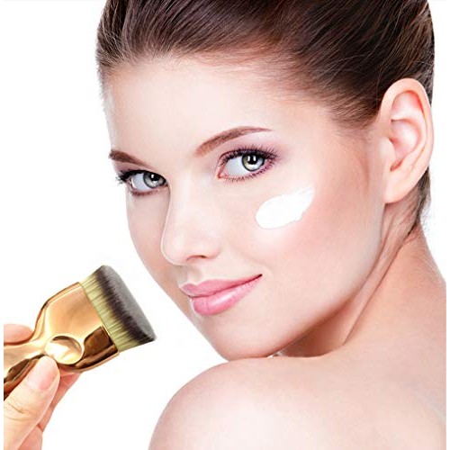 Angled Flat Foundation Brush High Density Face Body Kabuki Makeup...