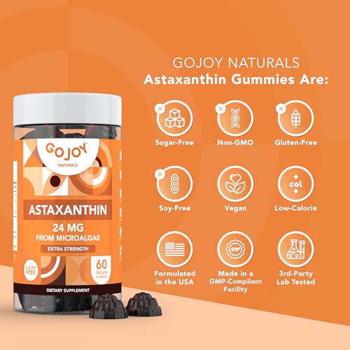 GOJOY NATURALS Chewable Astaxanthin Gummies - Natural Astaxanthin...