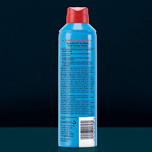 Gold Bond No Mess Foot Powder Spray, 7 Oz, Fresh
