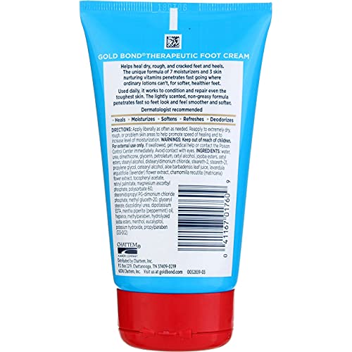 GOLD BOND Therapeutic Foot Cream, 4 Oz 4 Pack