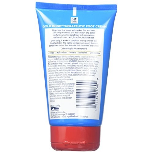 Gold Bond Triple Action Foot Cream, 4 Ounce Tube Pack of 6