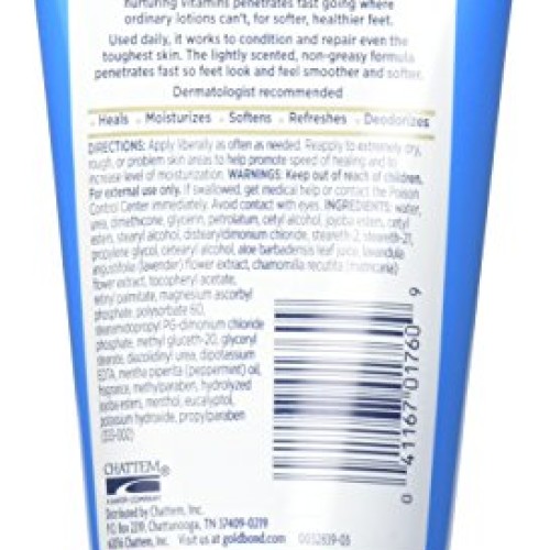 Gold Bond Triple Action Foot Cream, 4 Ounce Tube Pack of 6