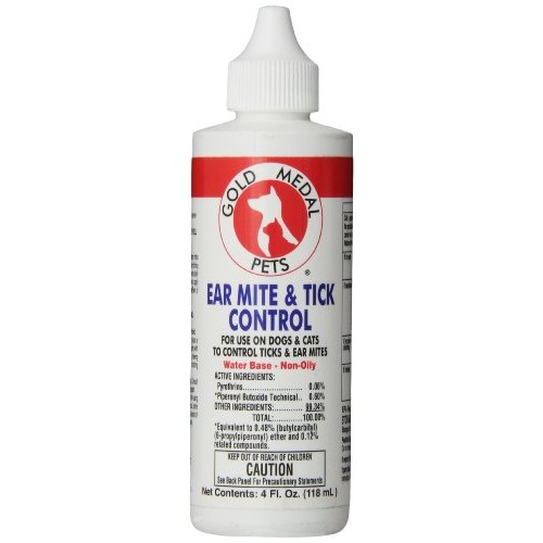 GOLD MEDAL PETS Ear Mite and Tick Control for Dogs and Cats, 4 Ou...