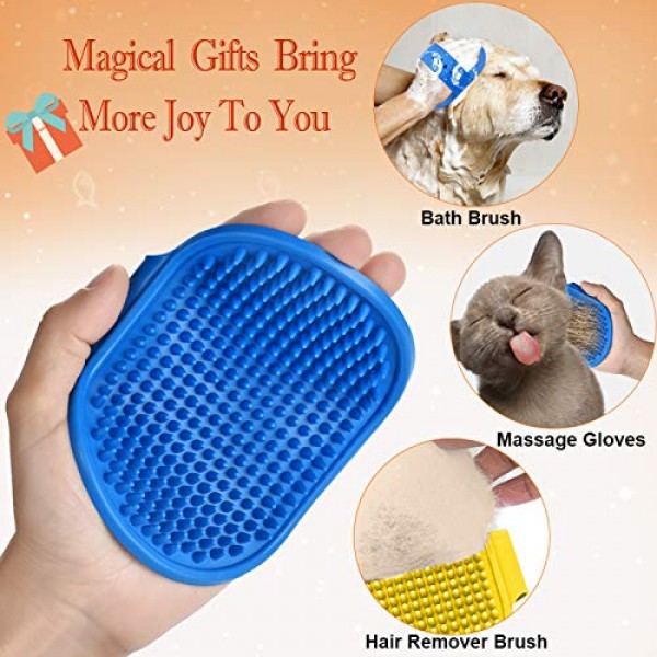 4PCS Upgraded Dog Grooming Brush and Comb Set, Gentle Dog Shampoo...
