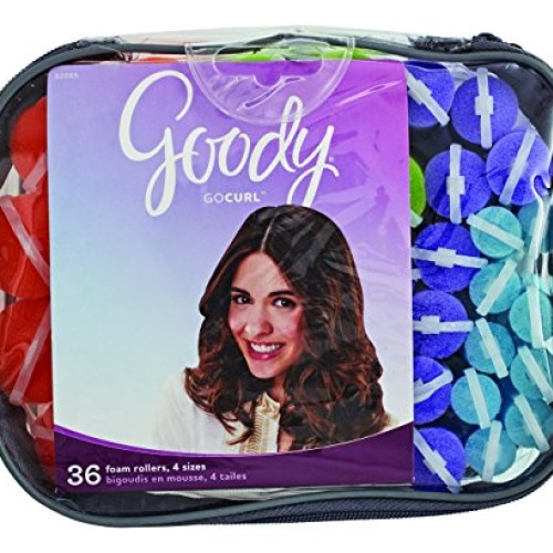 Goody GoCurl Foam Hair Rollers, Assorted Colors, 36 Count