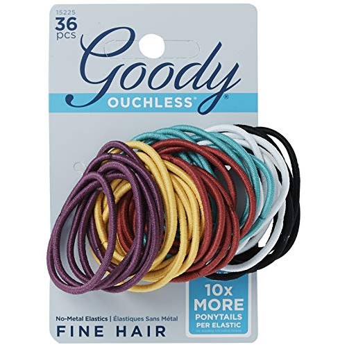 Goody Ouchless No Metal Hair Elastics, Brooke, 2 mm, 36 Count