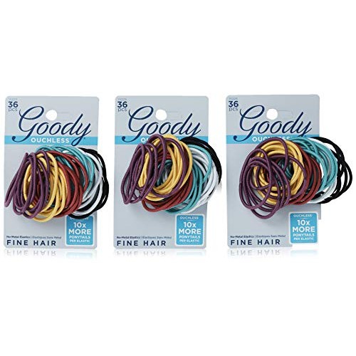 Goody Ouchless No Metal Hair Elastics, Brooke, 2 mm, 36 Count