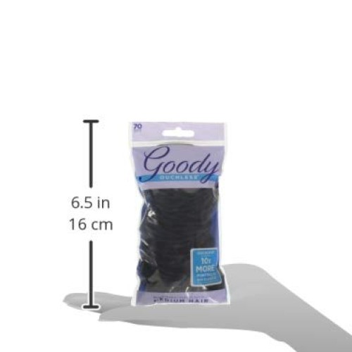 GOODY Womens Hair Ouchless No Metal Black Hair Elastics Storage ...