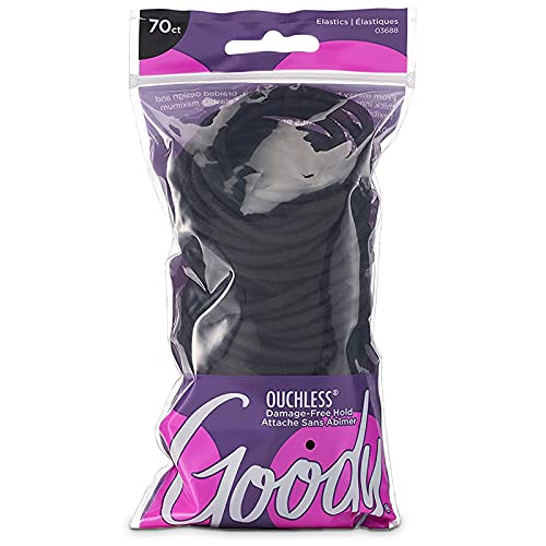 GOODY Womens Hair Ouchless No Metal Black Hair Elastics Storage ...