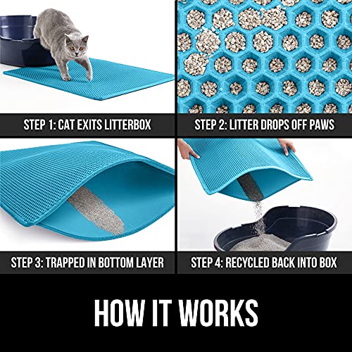 Gorilla Grip Durable Honeycomb Cat Litter Box Mat, Water Resistan...