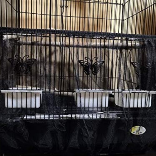 Gosear Bird Cage Skirt, Bird Cage Cover Soft Ventilated Mesh Pet ...
