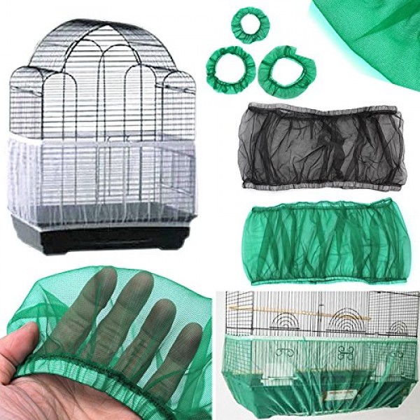 4 Colors Ventilated Nylon Bird Cage Cover Shell Seed Catcher Pet ...