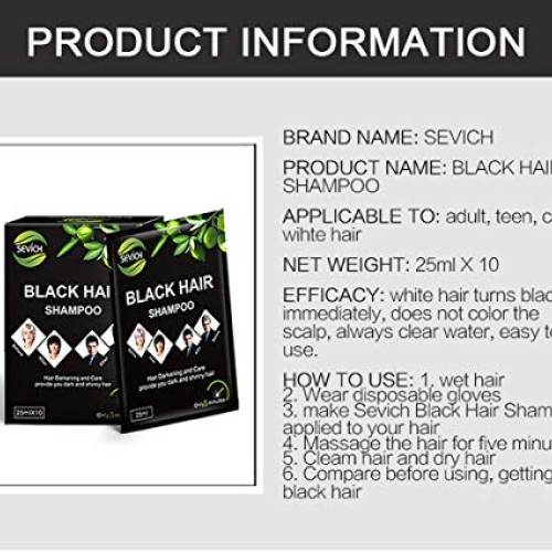 Instanty Black Hair Dye,Semi Permanent Shampoo,2 In 1 Black Hair ...